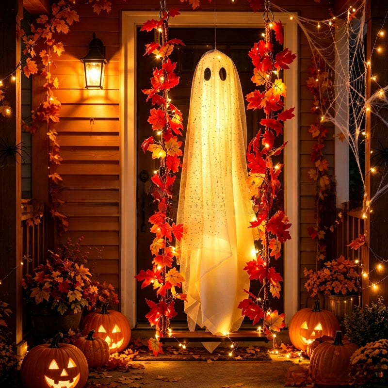Hanging Maple Leaf Ghost Decorations