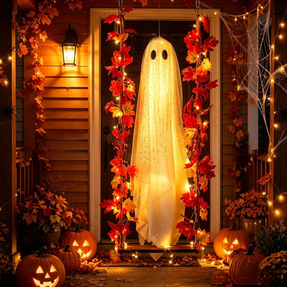 Hanging Maple Leaf Ghost Decorations
