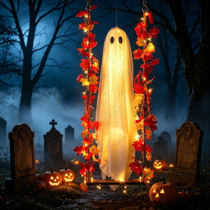 Hanging Maple Leaf Ghost Decorations