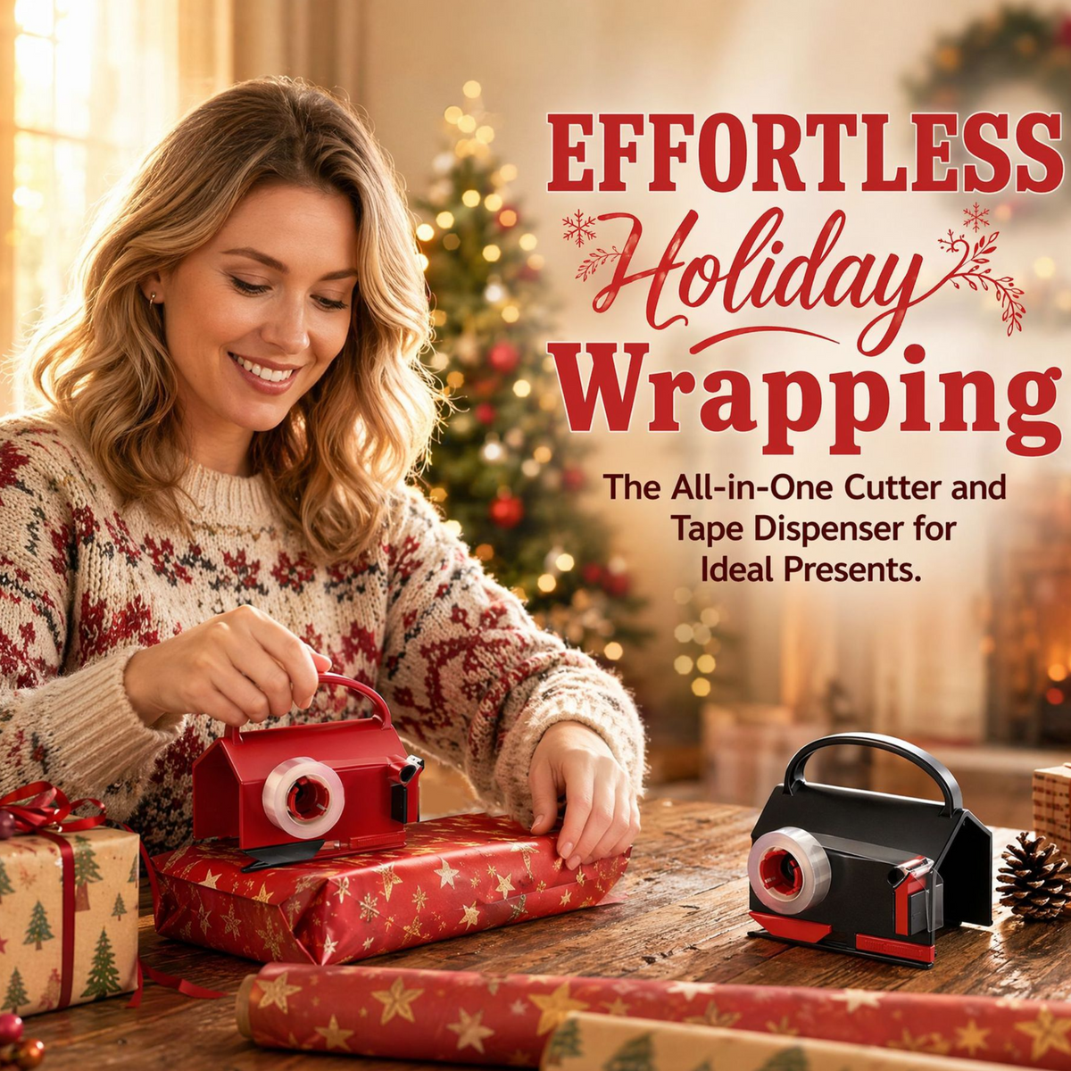 Manual Wrapping Paper Cutter with Handle